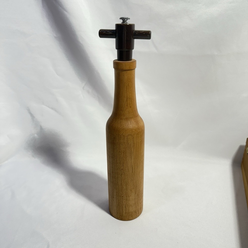 Vintage 1975 Brentwood Trading Post Pepper Mill Original Wood Box MCM‎ Vibe - Picture 3 of 9
